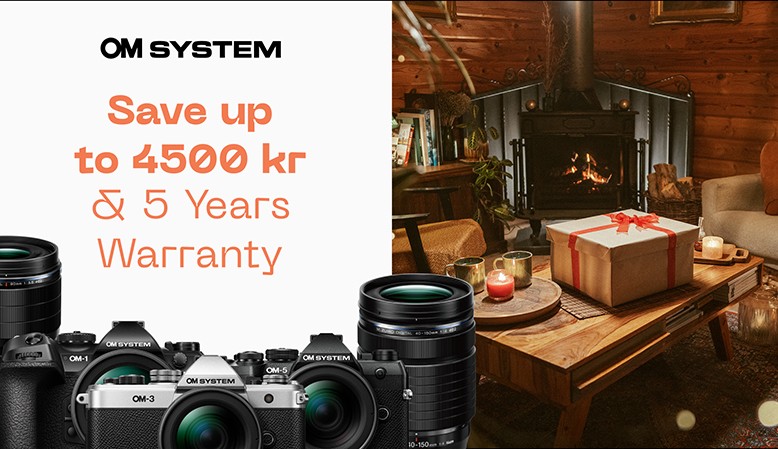 OM System tilbyder en cashback p&aring; udvalgte kameraer og objektiver.